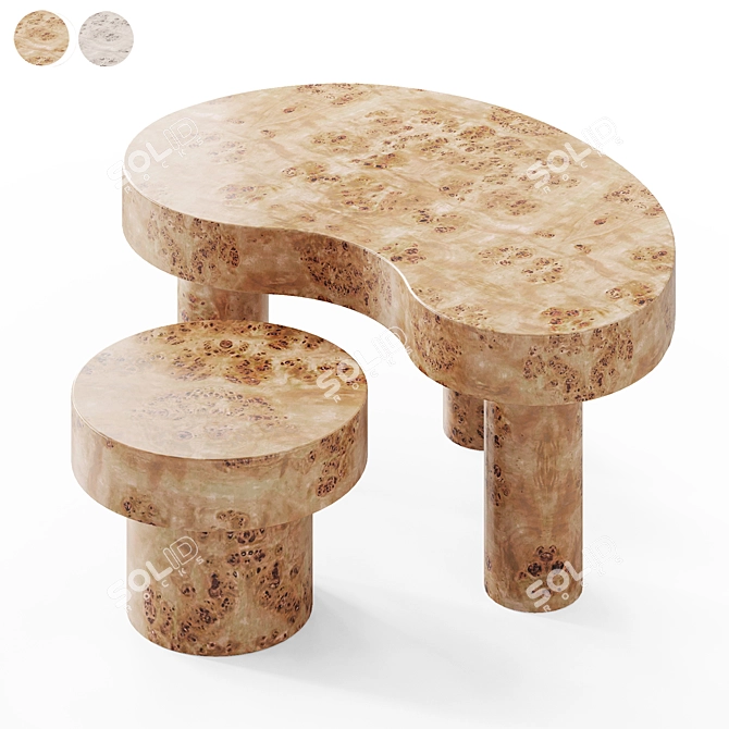 Oslo Root Coffee Table Set 3D model image 5