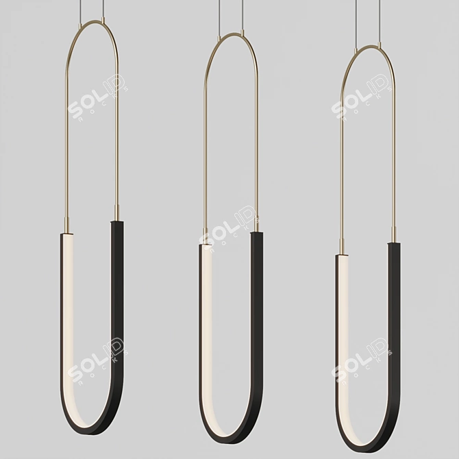 Modern Linear LED Pendant by Elan 3D model image 2