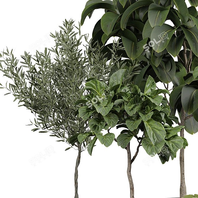 Blooming Indoor Plant Decor 3D model image 3