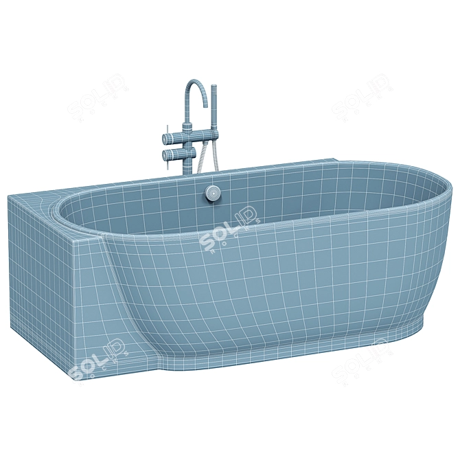 Duravit Luv Corner Bathtub with Flawless Panel 3D model image 3