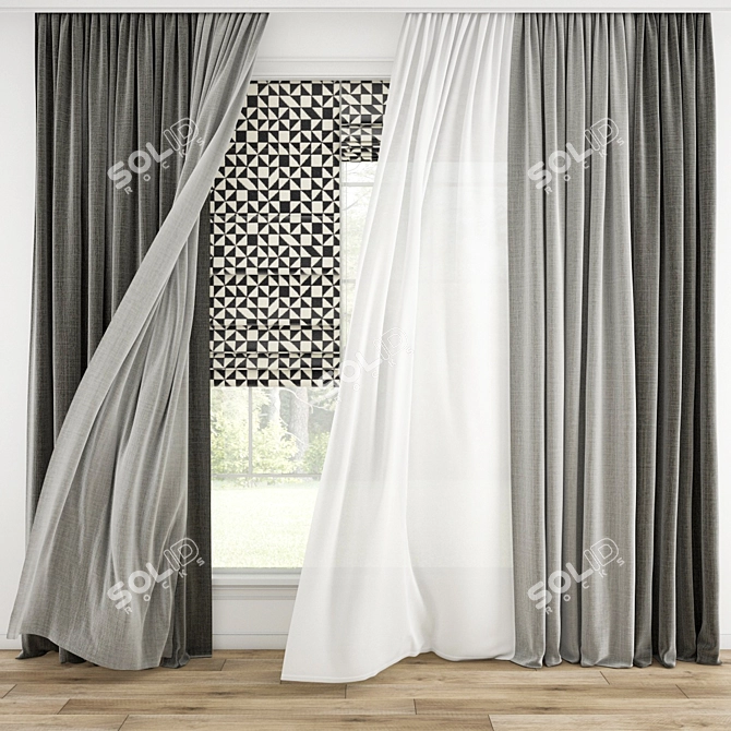  3D Curtain Model Archive 3D model image 1