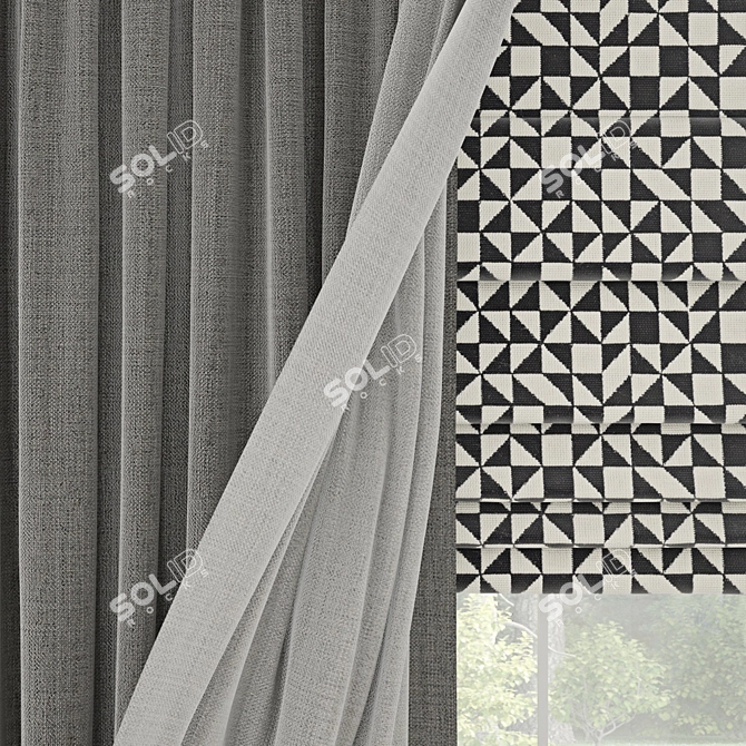  3D Curtain Model Archive 3D model image 2