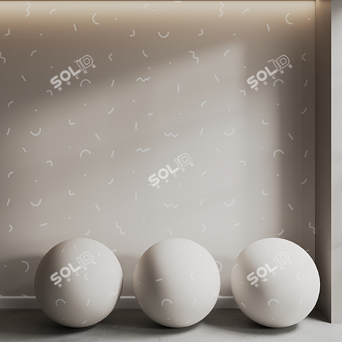 Custom Textured Kids Wallpaper Set 3D model image 2