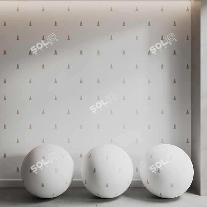 Custom Textured Kids Wallpaper Set 3D model image 3