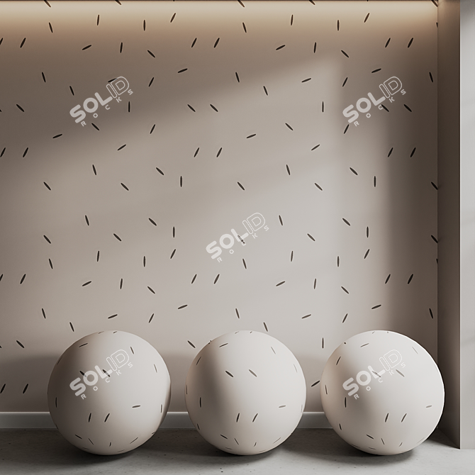 Custom Textured Kids Wallpaper Set 3D model image 4