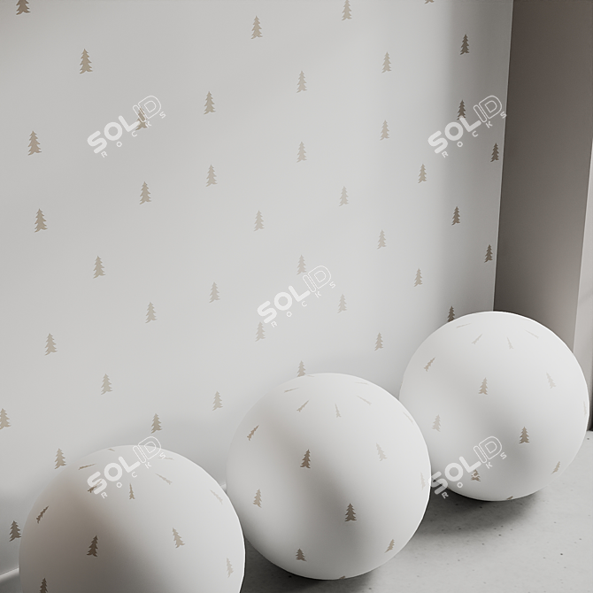 Custom Textured Kids Wallpaper Set 3D model image 6