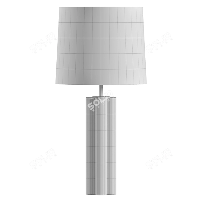 Elegant White Marble Table Lamp 3D model image 2