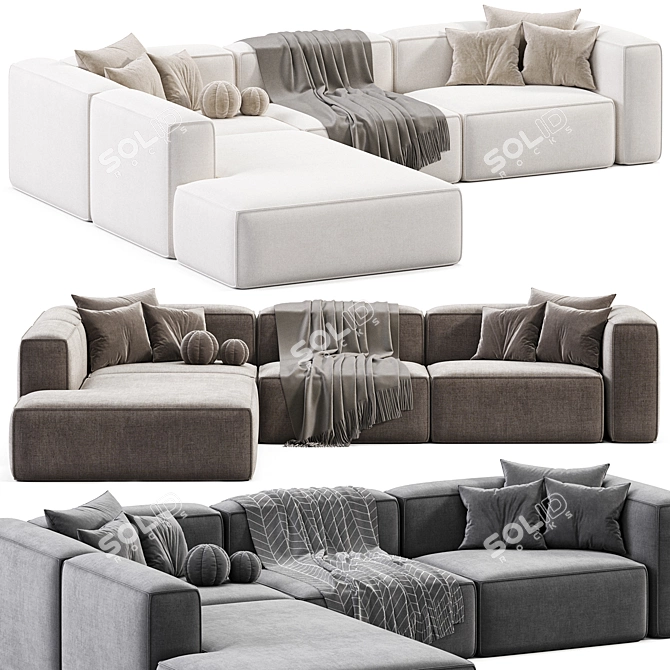 Corner Modular XL Sofa "Lennon 3D model image 1