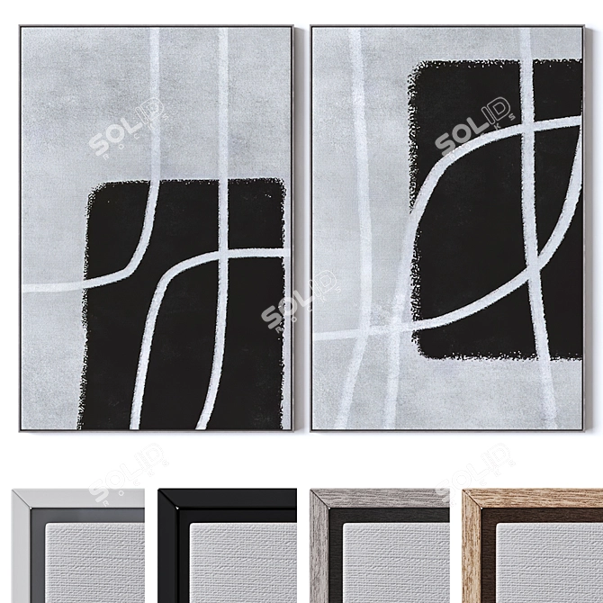 Large Wall Art Set Decor 3D model image 1