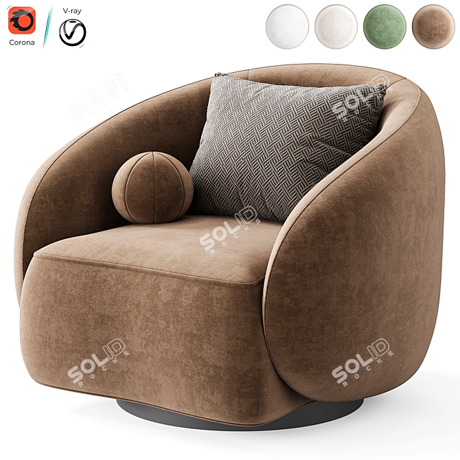  Contemporary Luxury Swivel Chair by Eichholtz 3D model image 3