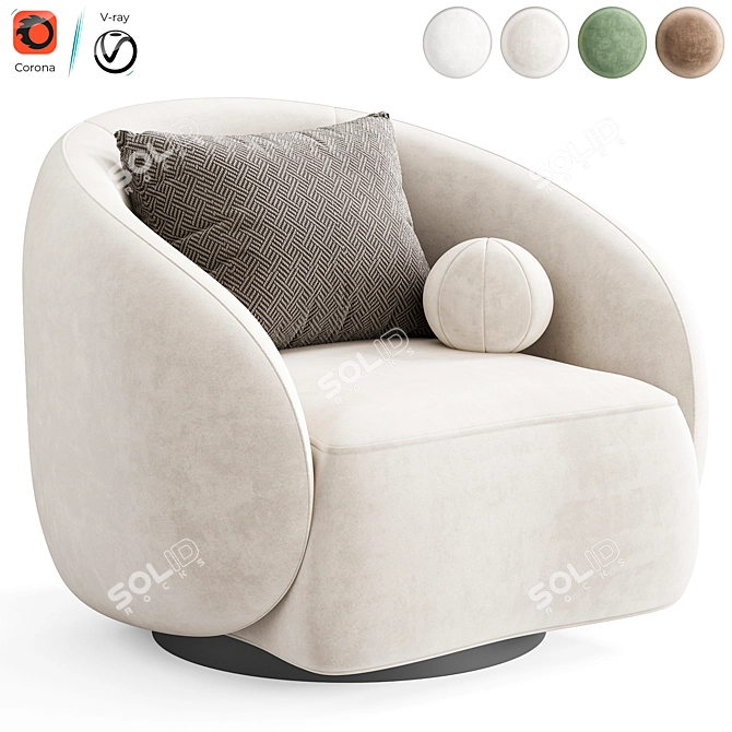  Contemporary Luxury Swivel Chair by Eichholtz 3D model image 4