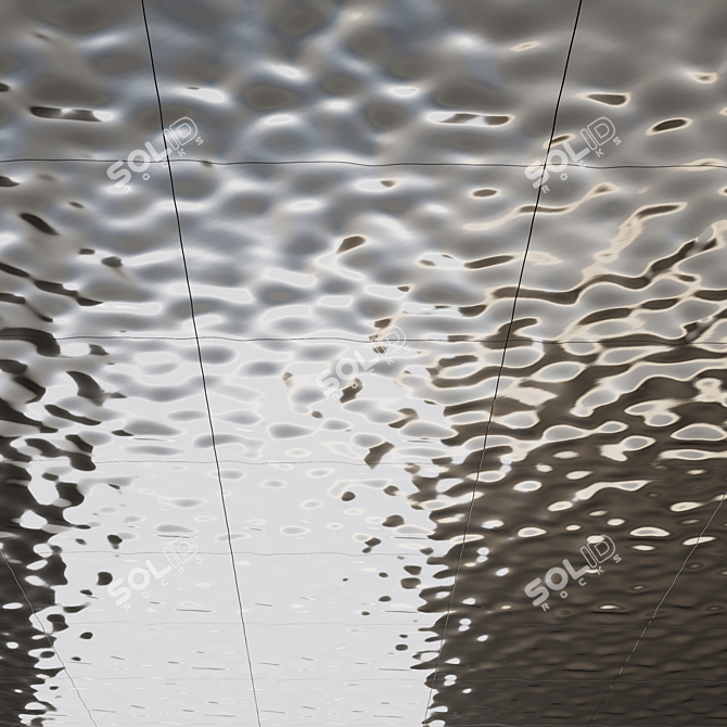 Seamless Wave Metal Panels 3D model image 1