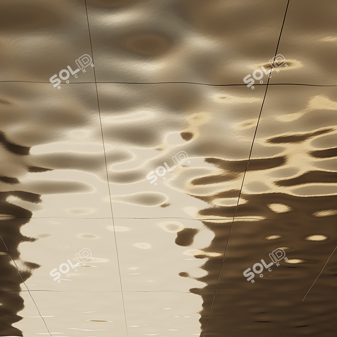 Seamless Wave Metal Panels 3D model image 2