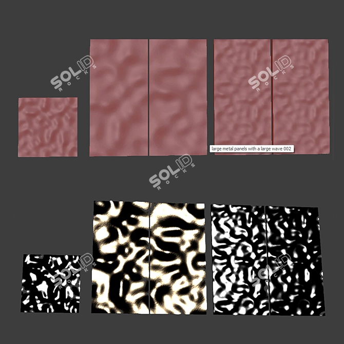 Seamless Wave Metal Panels 3D model image 5