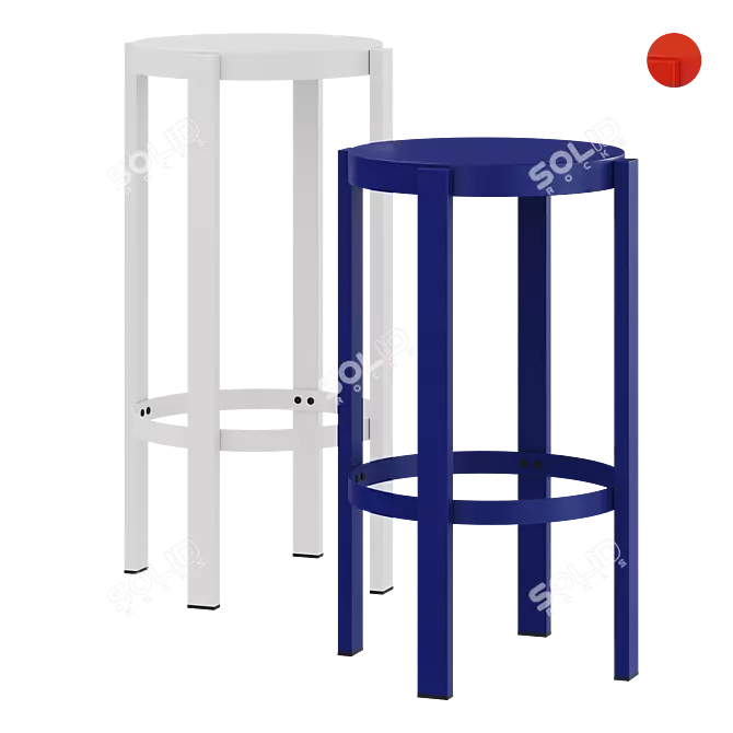 Elevate Space with Doon Stools 3D model image 1