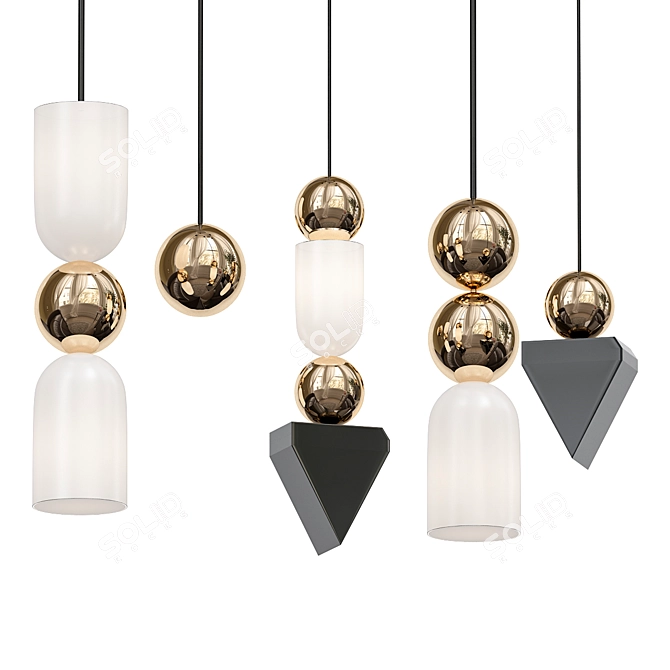 Elegant Laur Chandelier fixture 3D model image 1