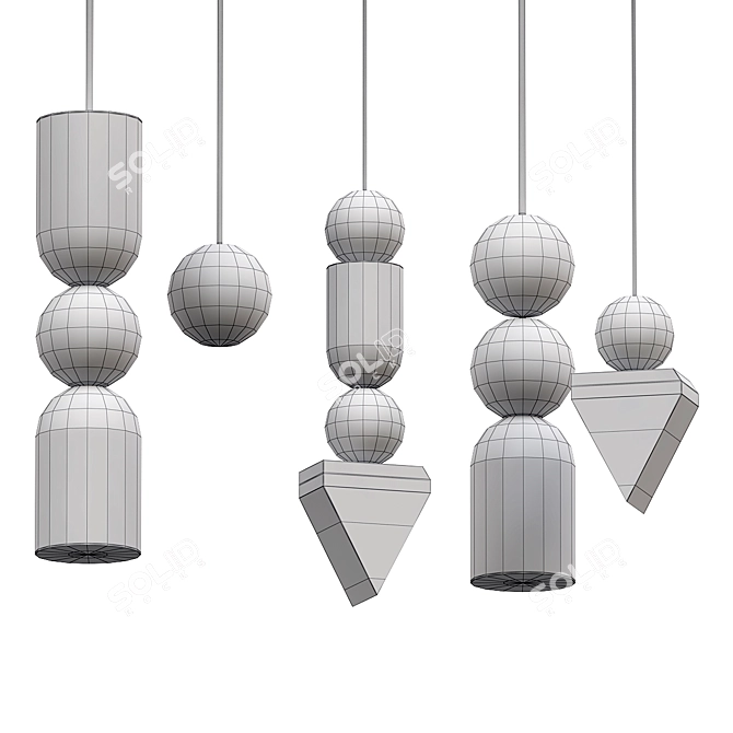 Elegant Laur Chandelier fixture 3D model image 2