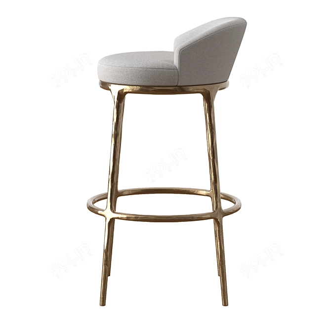 Stylish Swivel Fabric Barstool 3D model image 2