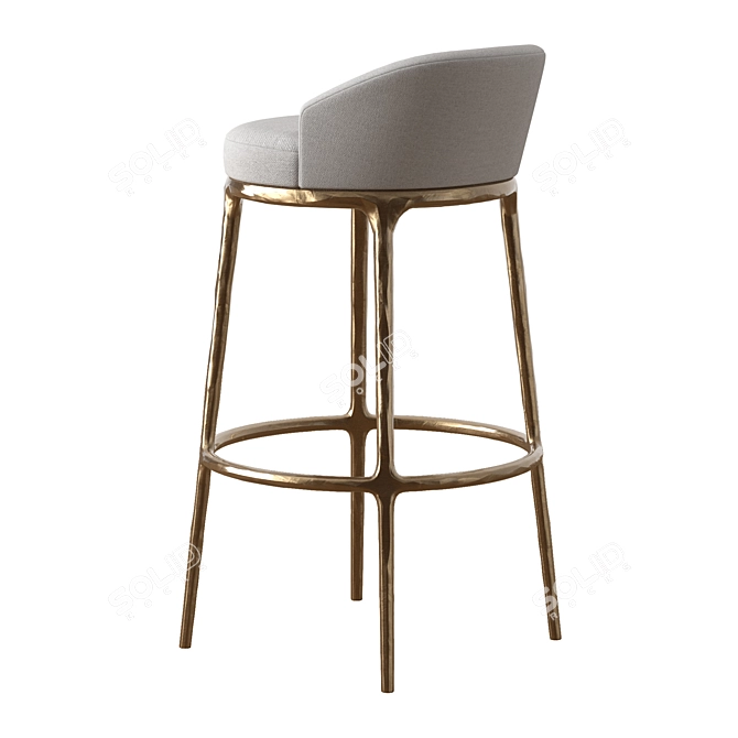 Stylish Swivel Fabric Barstool 3D model image 3