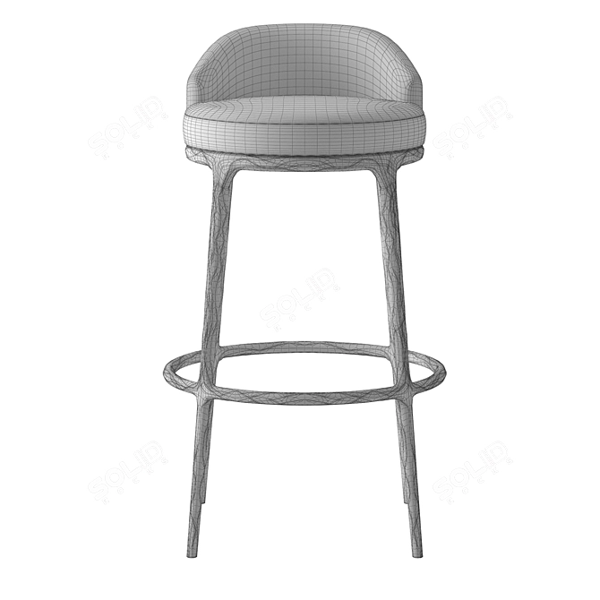 Stylish Swivel Fabric Barstool 3D model image 6