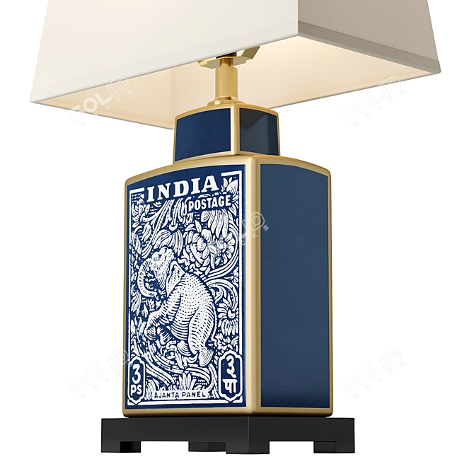 Blue Elephant Table Lamp Unique 3D model image 3