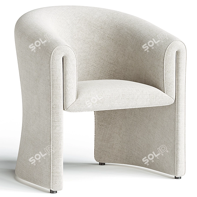 Modern Dining Chair Elmore Cream 3D model image 1