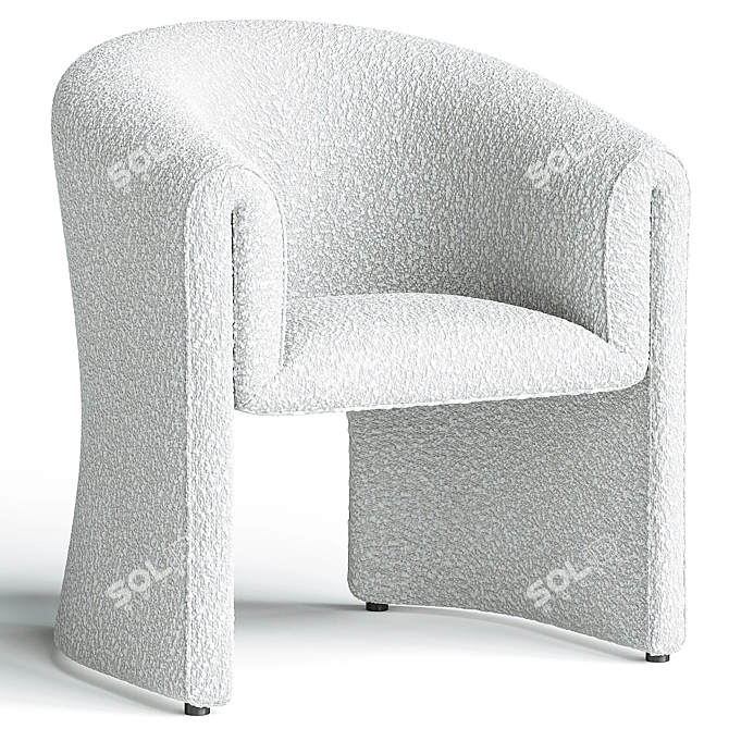 Modern Dining Chair Elmore Cream 3D model image 2