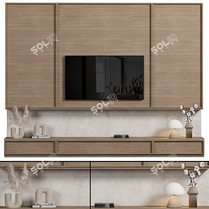 Modular TV Wall Display Stand 3D model image 1