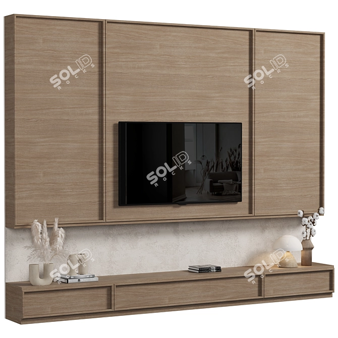 Modular TV Wall Display Stand 3D model image 2