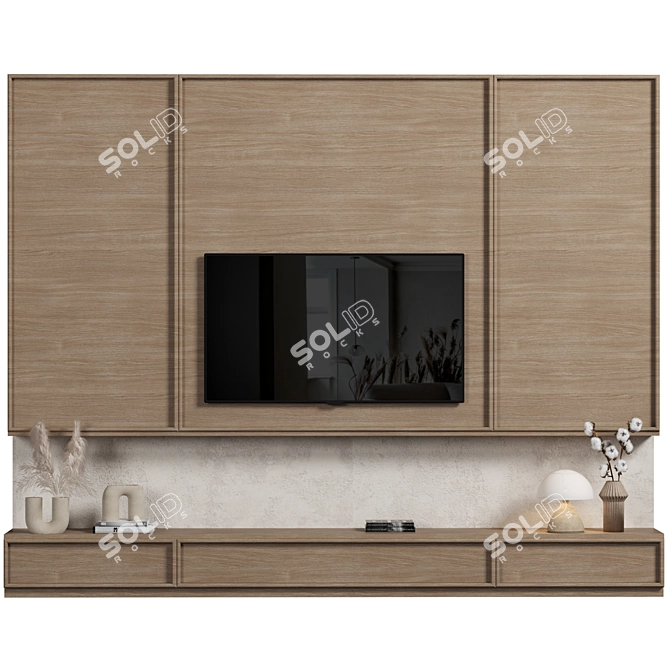 Modular TV Wall Display Stand 3D model image 3