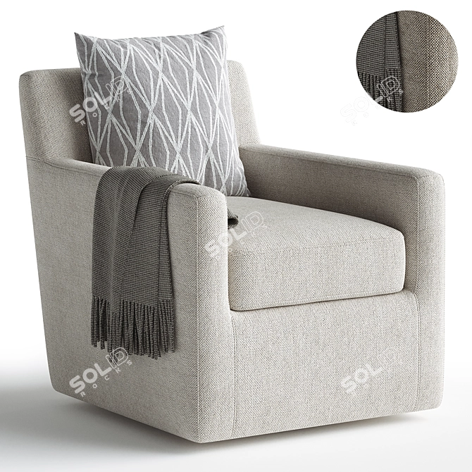 Swivel Glider Chair | Slipcovered Design 3D model image 2