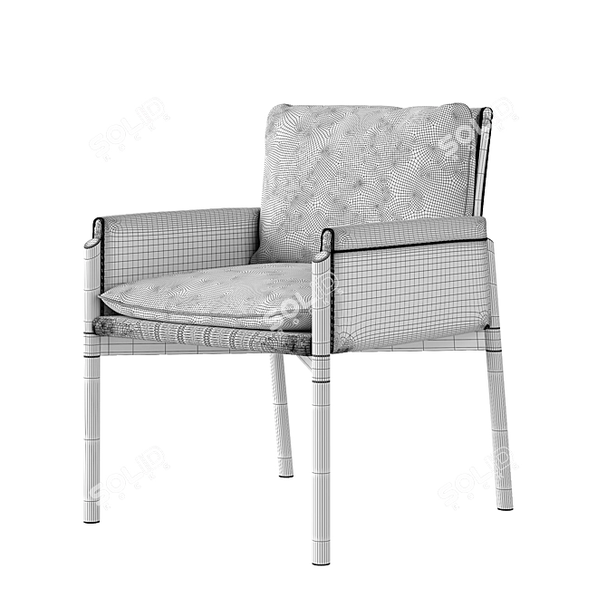 Turri Zenit Designer Armchair 3D model image 7