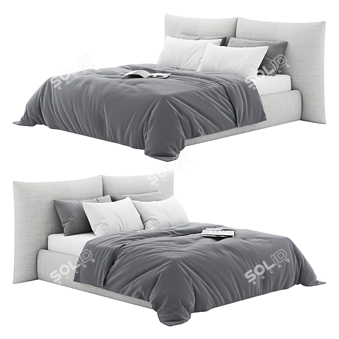 Celesta King Size Bed Frame 3D model image 1