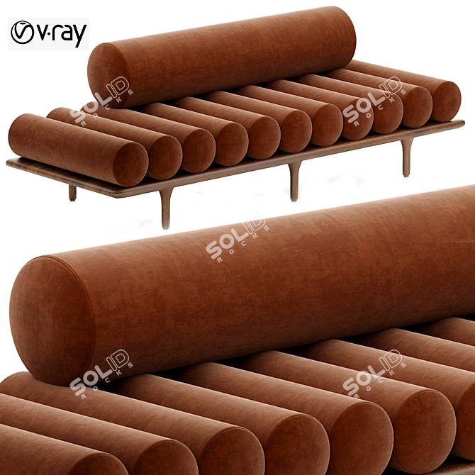 Modern Tacchini Five to Nine Bench 3D model image 1