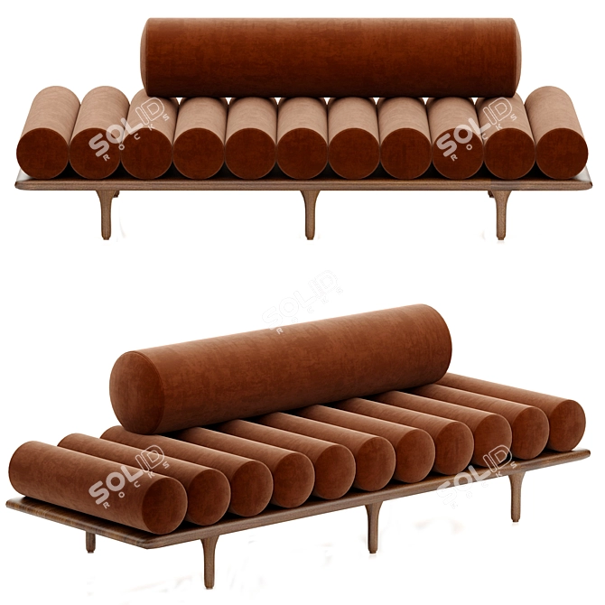 Modern Tacchini Five to Nine Bench 3D model image 3
