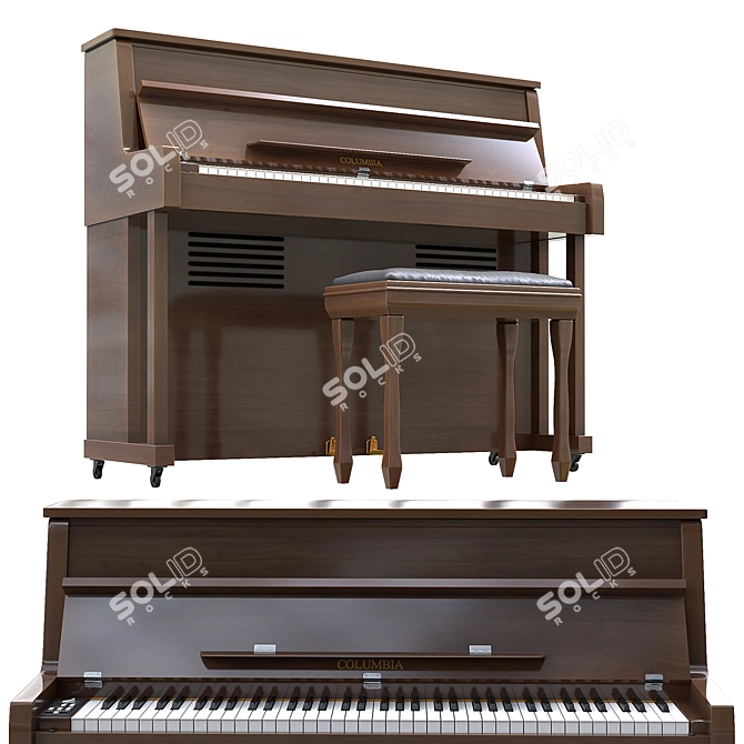 Elegant Columbia 2015 Piano Model 3D model image 1