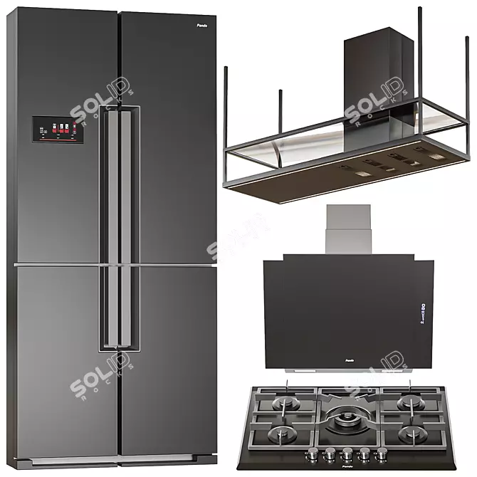 Pando Appliance Set: 4 Modern Models 3D model image 1