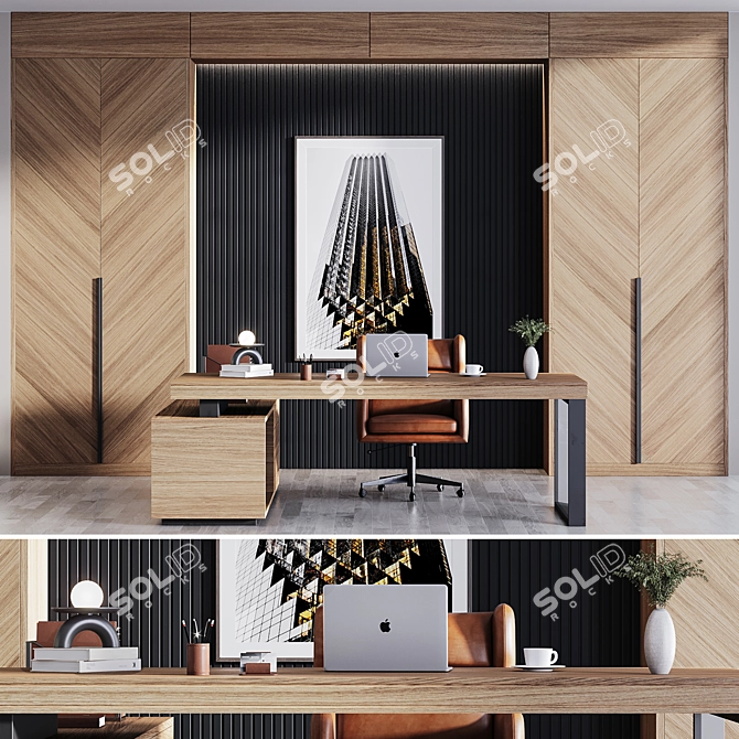 Modern Office Furniture Set 3D model image 1