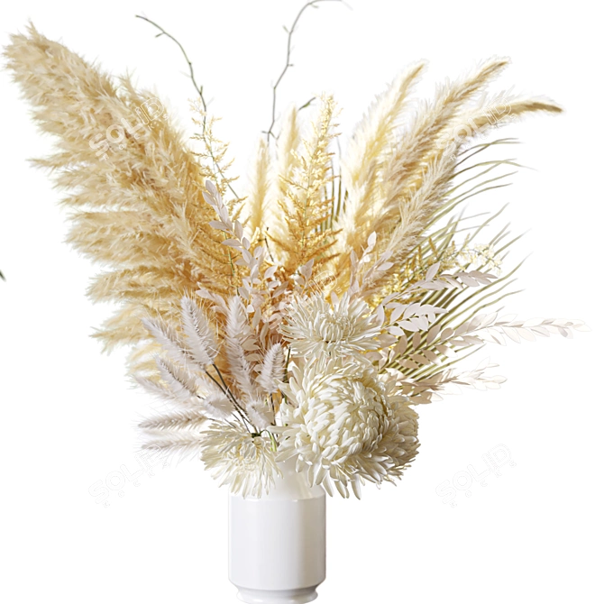 Elegant Flower Set 063 with Chrysanthemum & Dahlia 3D model image 5