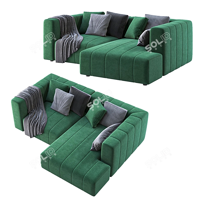 Title: Triple Corner Seating Solution 3D model image 1