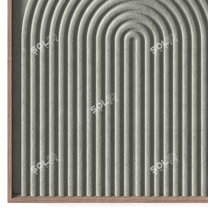 Textured Stone Relief Art Panel 3D model image 4