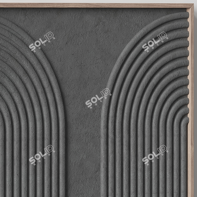 Textured Stone Relief Art Panel 3D model image 6