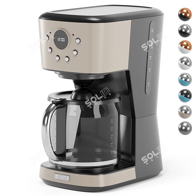 Modern 12-Cup Programmable Coffee Maker 3D model image 8