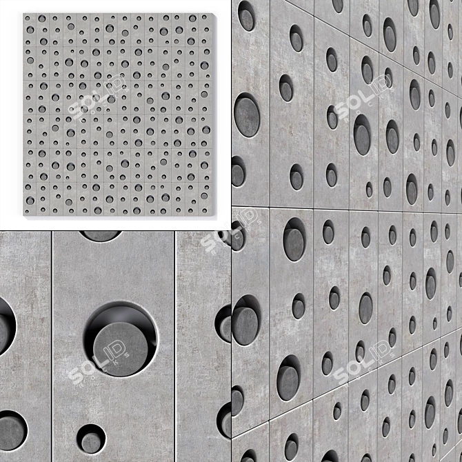 Geometric Tile Set with Textures 3D model image 1