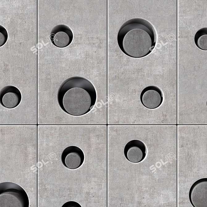 Geometric Tile Set with Textures 3D model image 3