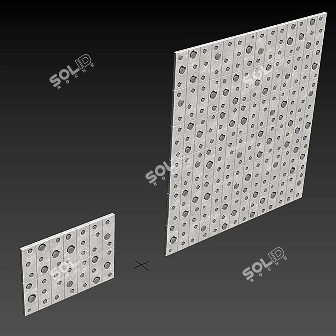 Geometric Tile Set with Textures 3D model image 5