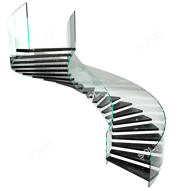 Sleek Spiral Staircase No24 3D model image 3