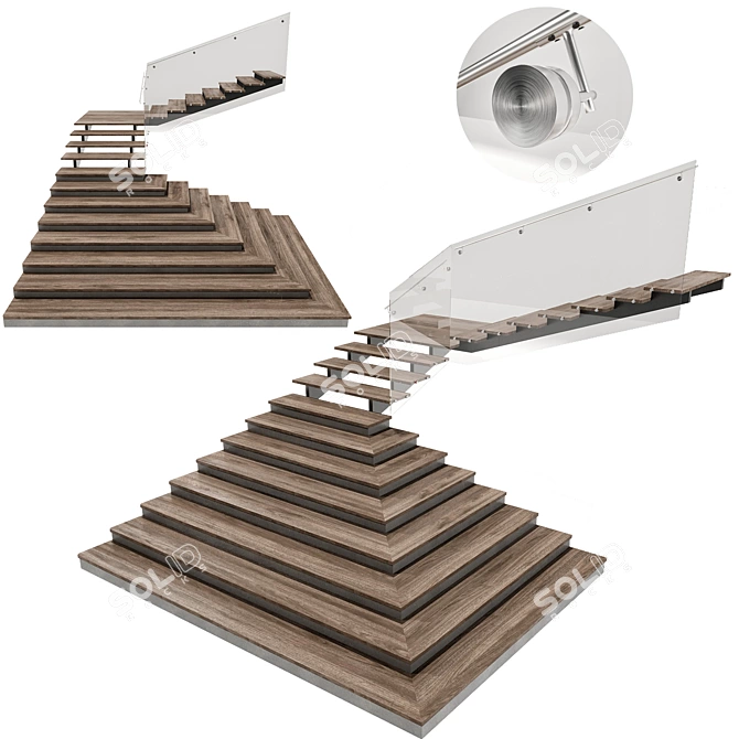 Sleek Spiral Staircase Model 3D model image 1