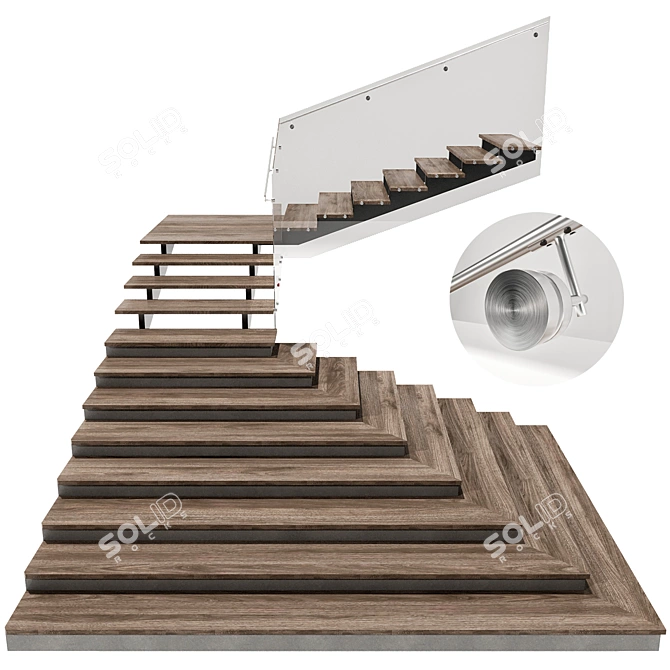 Sleek Spiral Staircase Model 3D model image 2