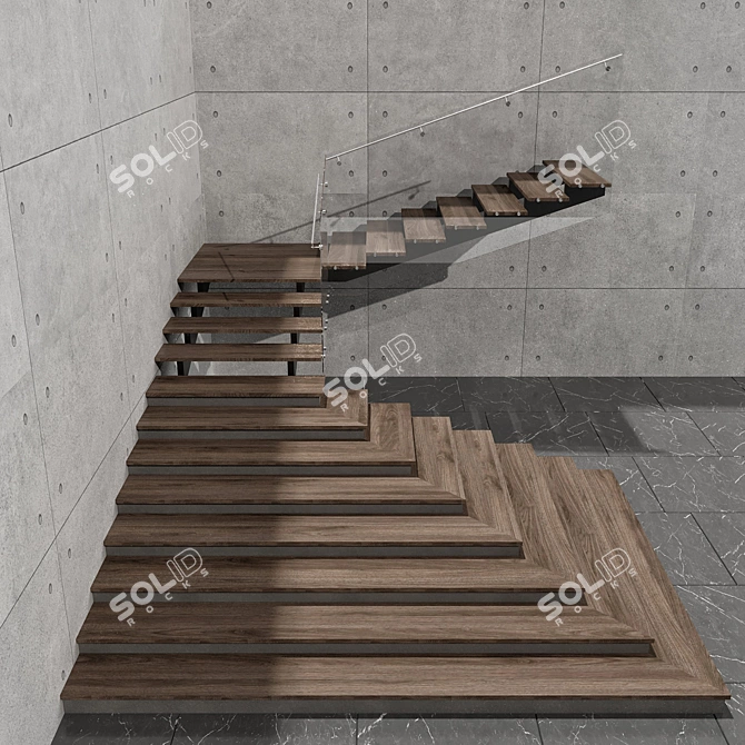 Sleek Spiral Staircase Model 3D model image 3